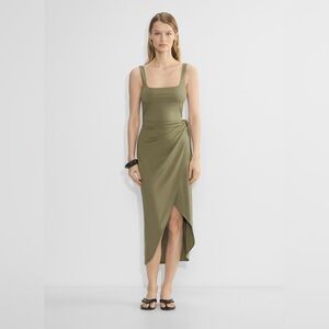 Aritzia Saturn Midi Dress in Bitter Sage